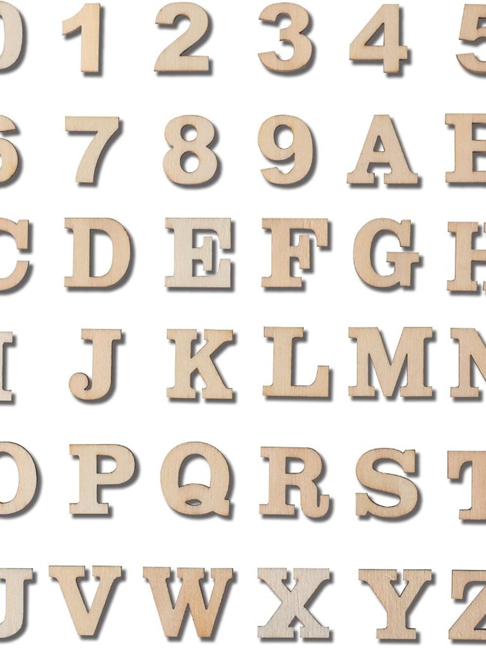 296 Pieces 0.75" Inch Mini Unfinished Wood Alphabet Letters and Wooden Numbers B